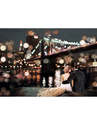 Besándose en una noche de Nueva York