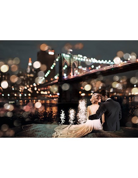 Besándose en una noche de Nueva York