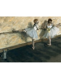 Bailarines practicando en la barra