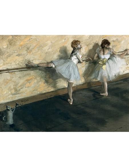 Bailarines practicando en la barra