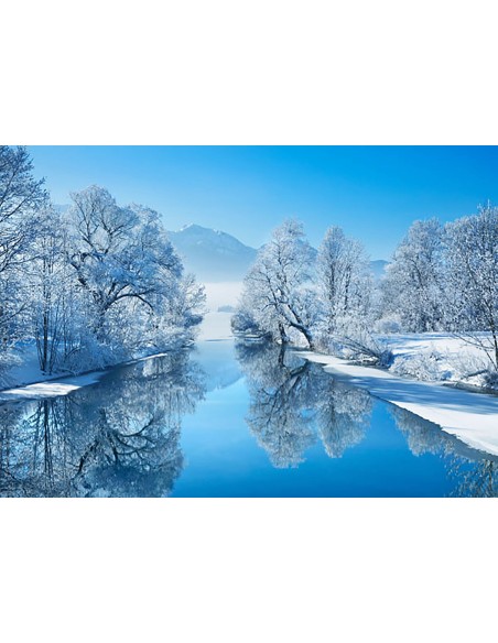 Paisaje invernal en Loisach, Alemania