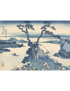 Una vista del monte Fuji a través del lago Suwa