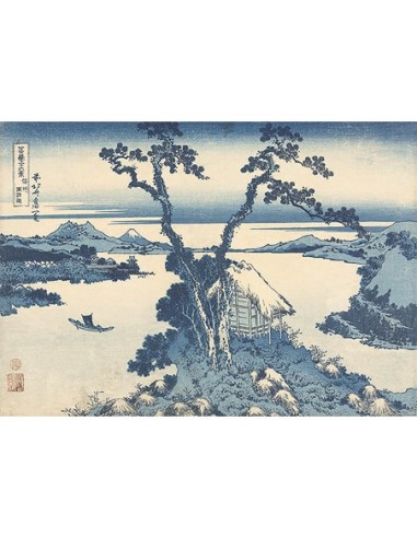 Una vista del monte Fuji a través del lago Suwa