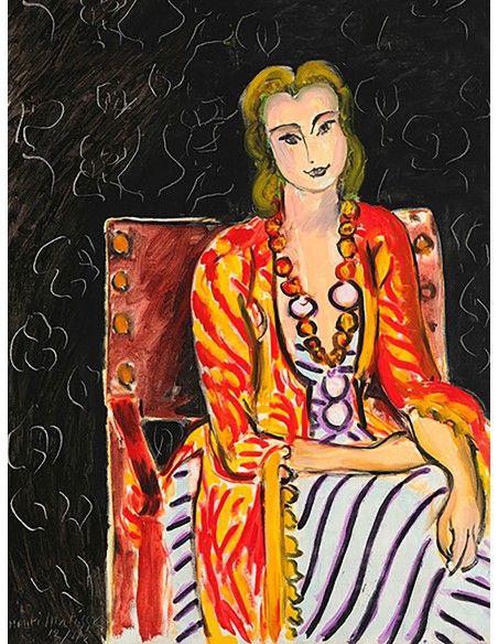 Mujer sentada ante un fondo negro, 1942