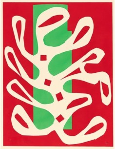 Algue blanche sur fond rouge et vert, 1947