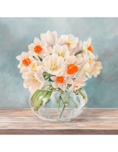 Flores y jarrones aguamarina II