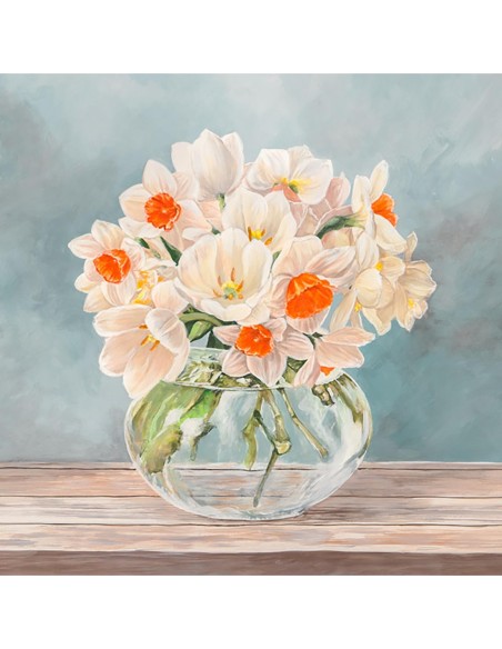 Flores y jarrones aguamarina II