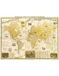 Mapa del mundo dorado de 1859