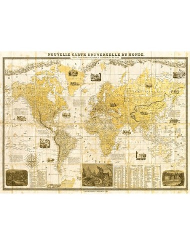 Mapa del mundo dorado de 1859