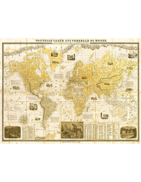 Mapa del mundo dorado de 1859