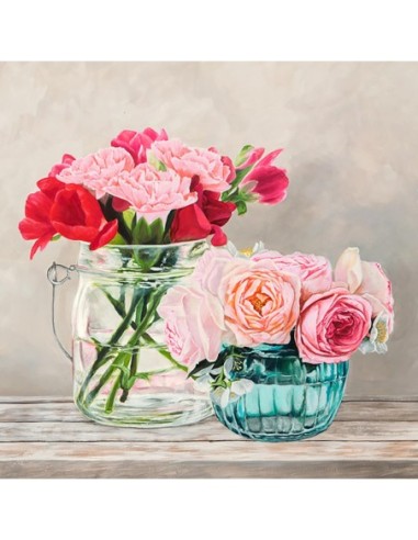 Flores y jarrones blancos I