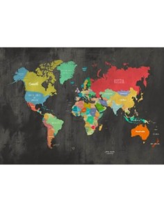 Mapa moderno del mundo (pizarra)