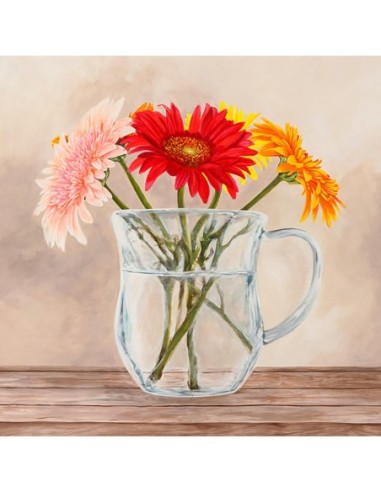 Flores y jarrones amarillos I