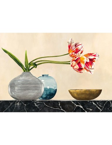 Engaste floral sobre mármol negro (detalle)