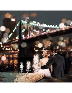 Besándose en una noche de Nueva York (detalle)