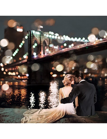 Besándose en una noche de Nueva York (detalle)