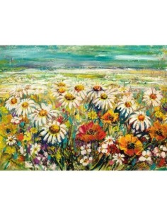 Margaritas bajo un cielo turquesa