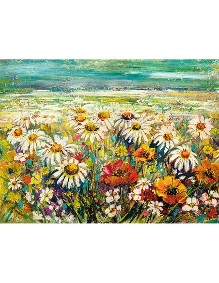 Margaritas bajo un cielo turquesa