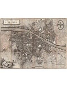 Mapa de la ciudad de Florencia, 1847