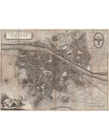 Mapa de la ciudad de Florencia, 1847