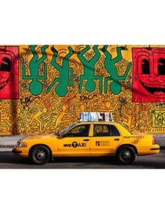 Taxi y pintura mural, Nueva York