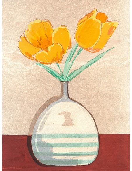 Jarrón con tulipanes I