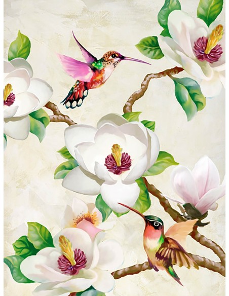 Magnolia y colibríes