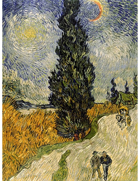 Camino con cipreses (detalle)