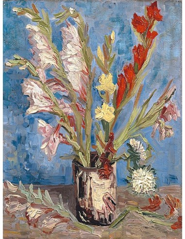 Jarrón con gladiolos y ásteres de China