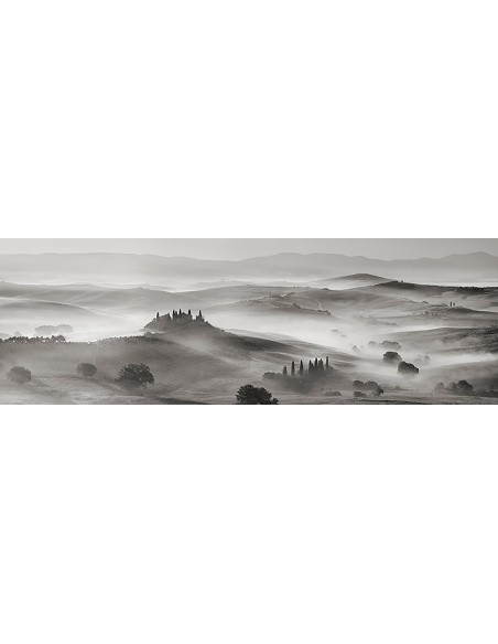 Panorama de Val d'Orcia, Siena, Toscana (BW)
