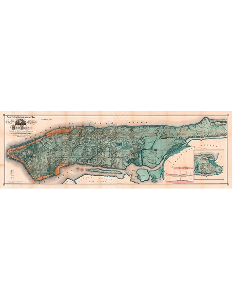Mapa de la isla de Manhattan, 1865
