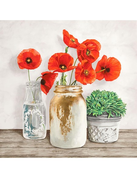 Composición floral con tarros Mason II