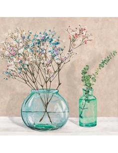 Ambientación floral con jarrones de cristal I