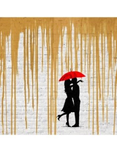 Romance bajo la lluvia (Oro, detalle)