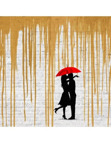 Romance bajo la lluvia (Oro, detalle)